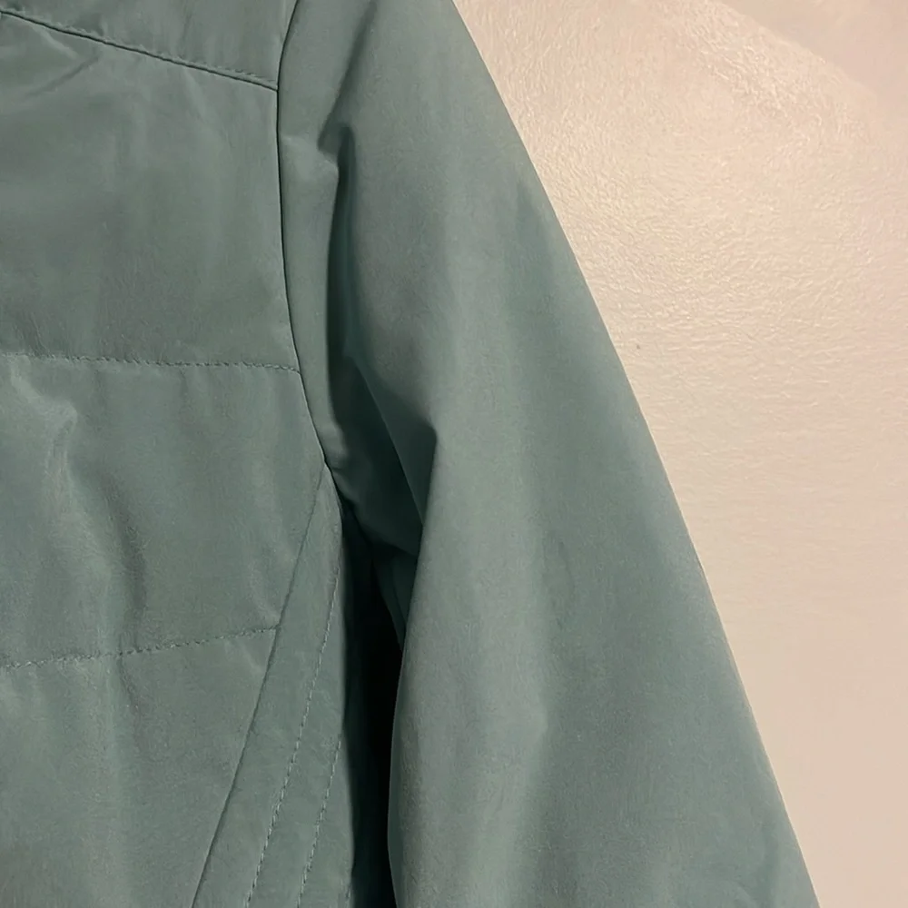 Lands’ End Down Filled Green Puffer Jacket Women’s Medium Petite (10/12) Hood - Picture 4 of 11